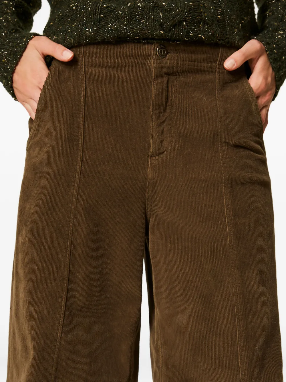 Twinset Corduroy Trousers In Brown