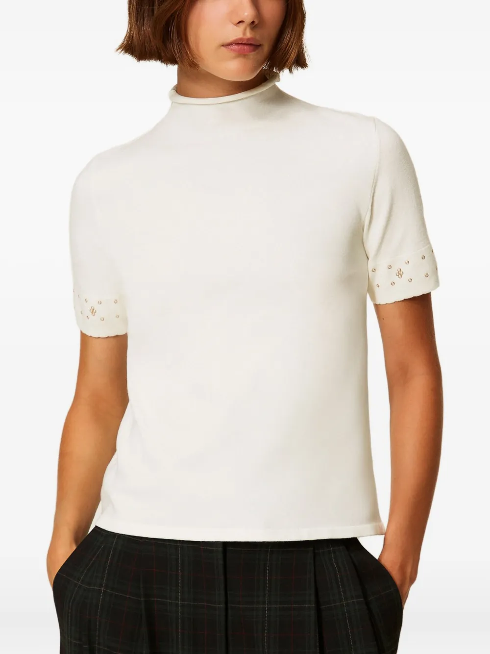 TWINSET short-sleeve embellished top - Wit