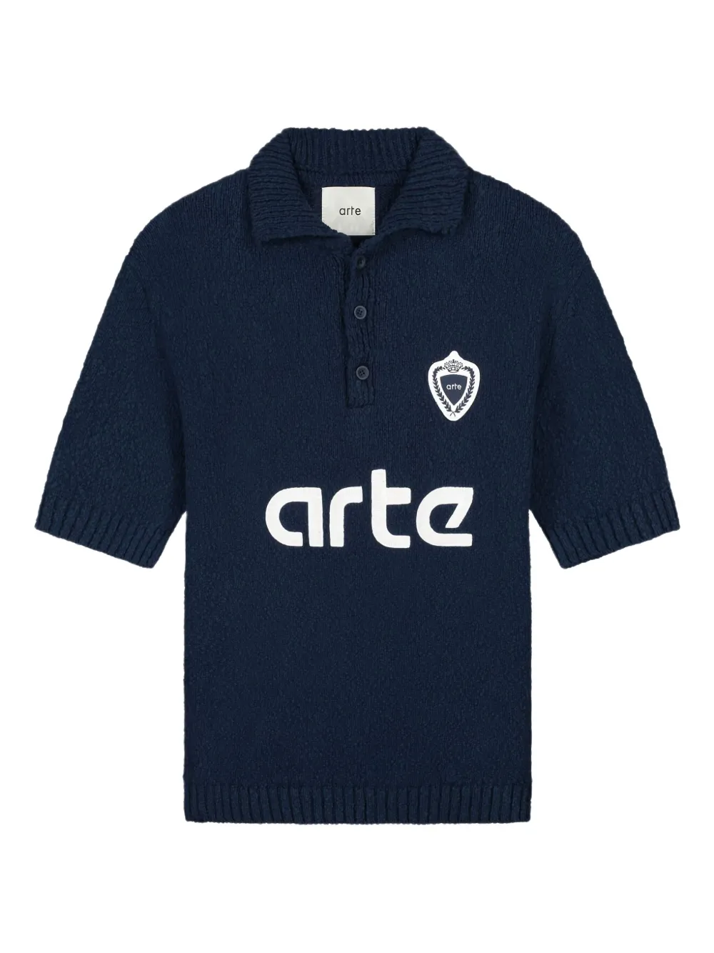 Arte Antwerp Logo-patch Polo Shirt In Blue