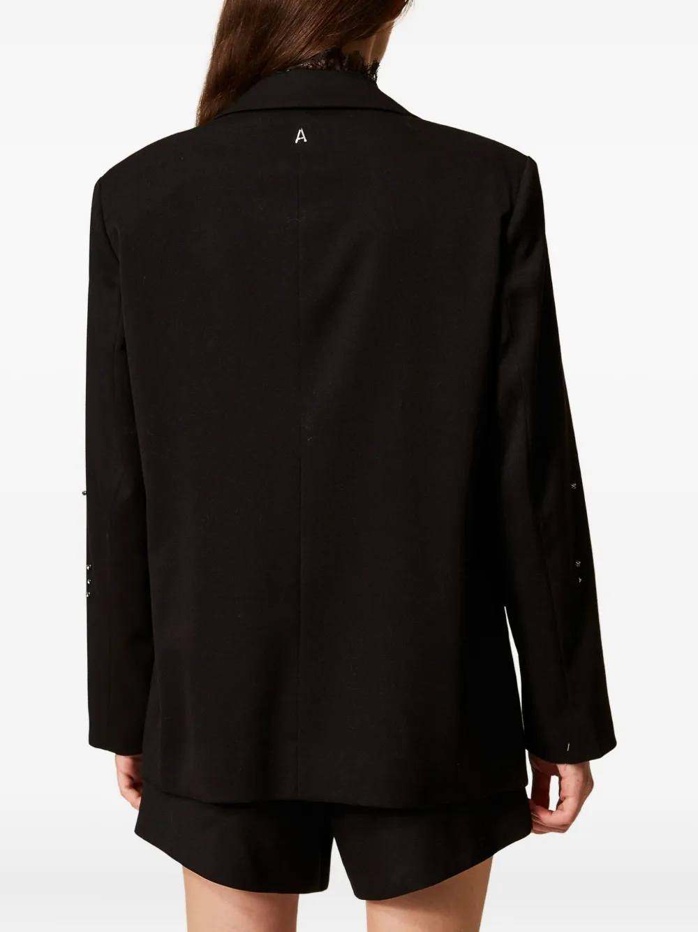 Twinset Embellished Crystal Blazer In Black