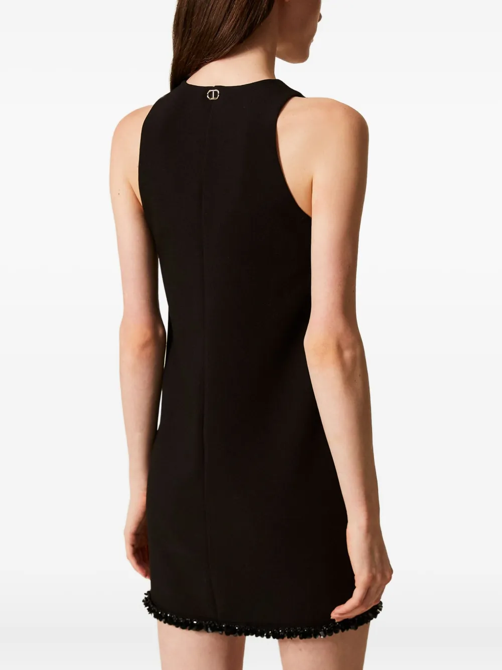 TWINSET Mini-jurk verfraaid met pailletten en strik Zwart