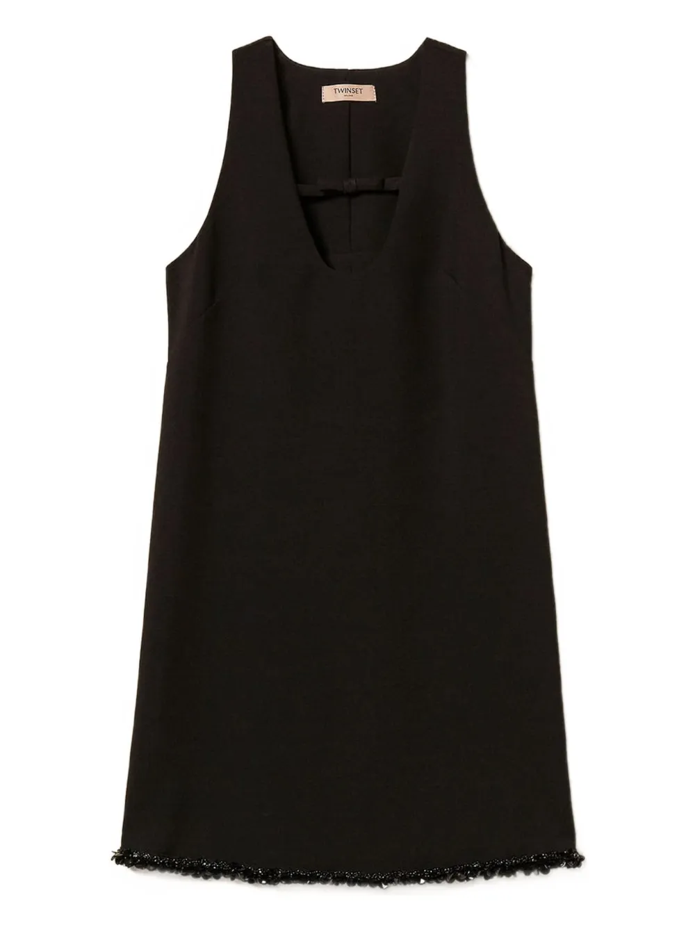 TWINSET bow-detail sequinned-embellished mini dress - ブラック TWINSET bow-detail sequinned-embellished mini dress - ブラック