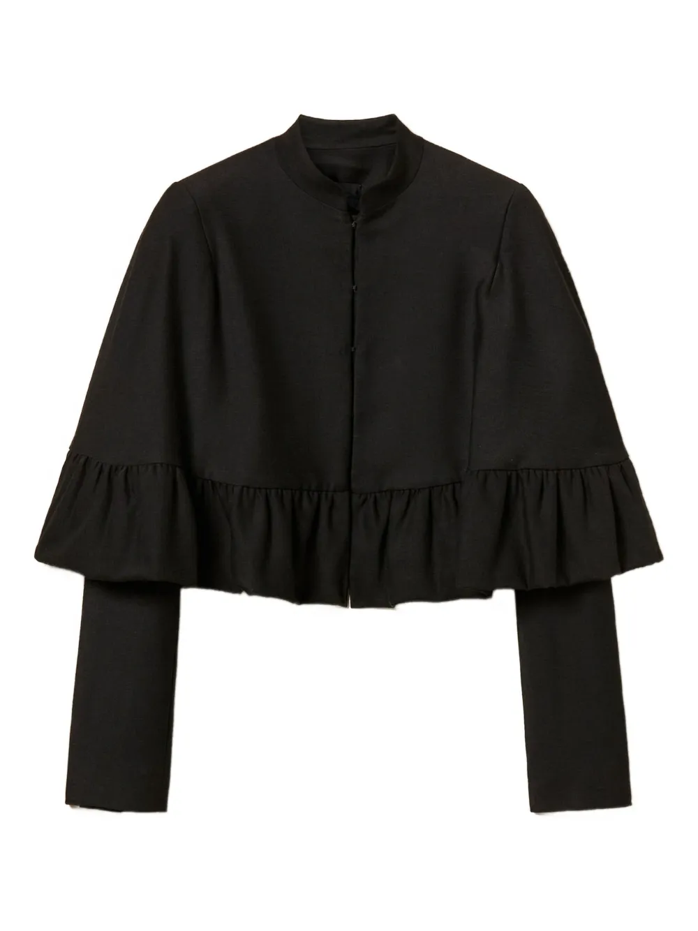 TWINSET chamarra estilo capa con volantes | negro | Image 1