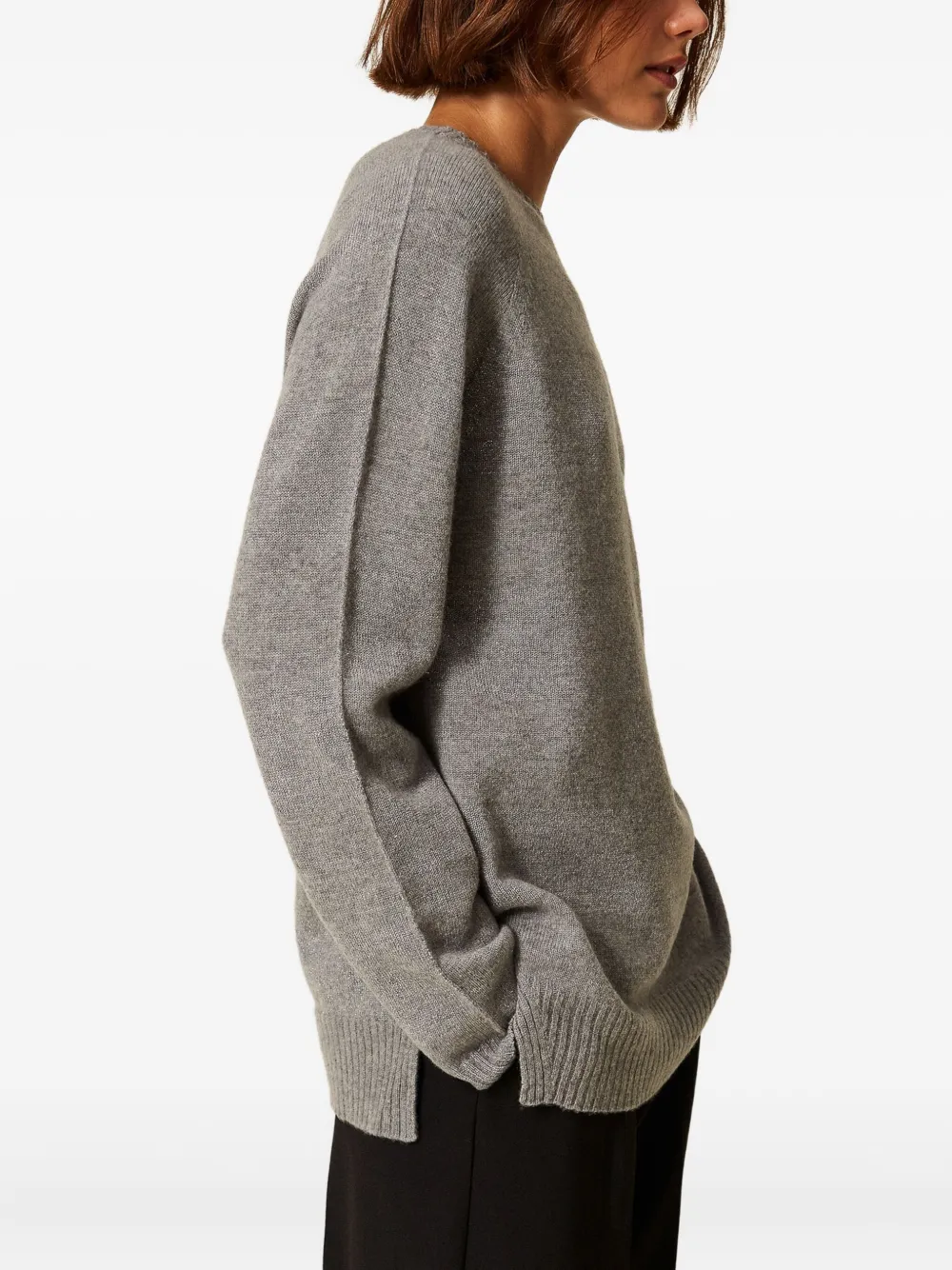 Twinset Lurex-detail Jumper In Gray