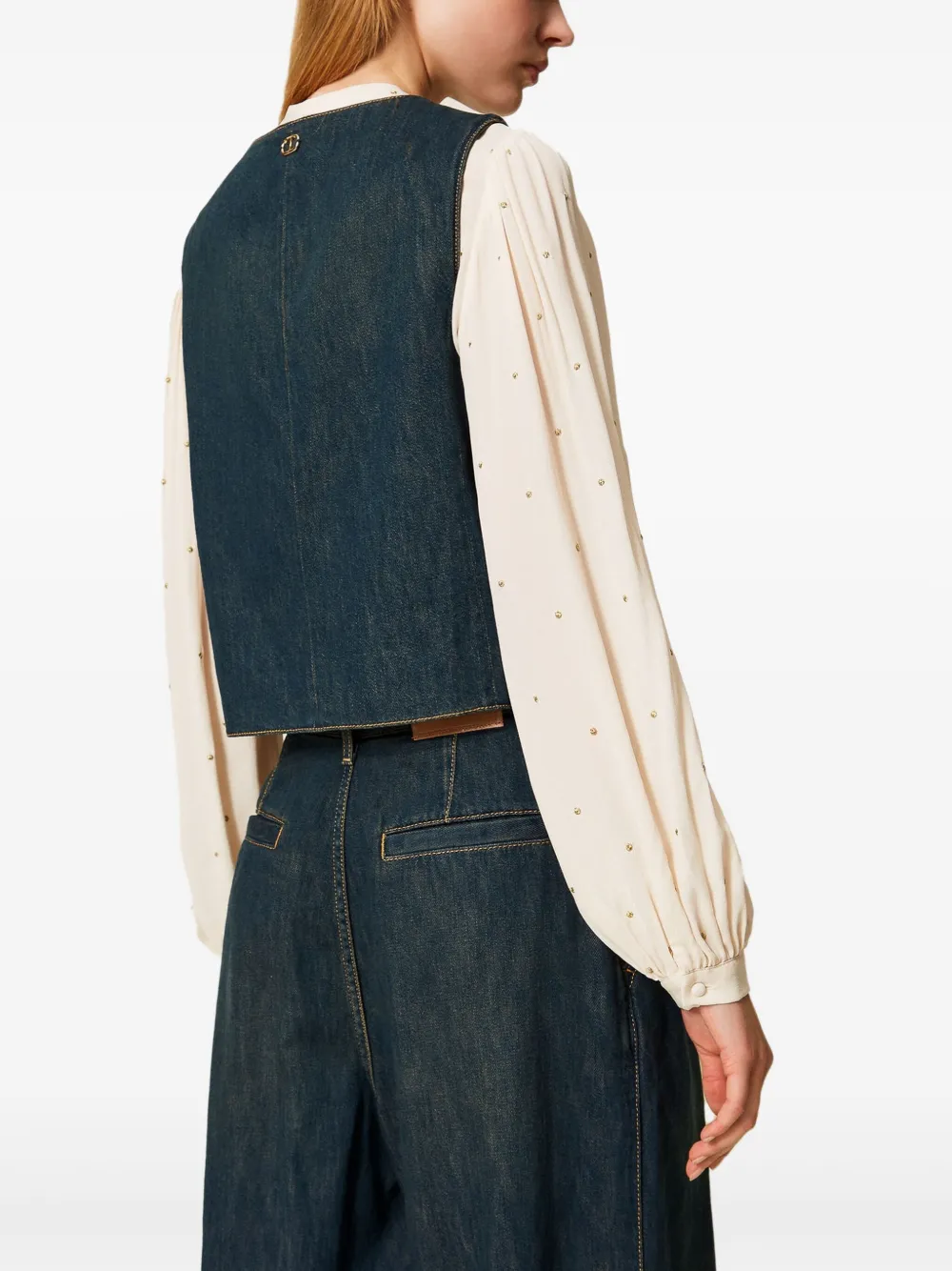 TWINSET Denim gilet Blauw