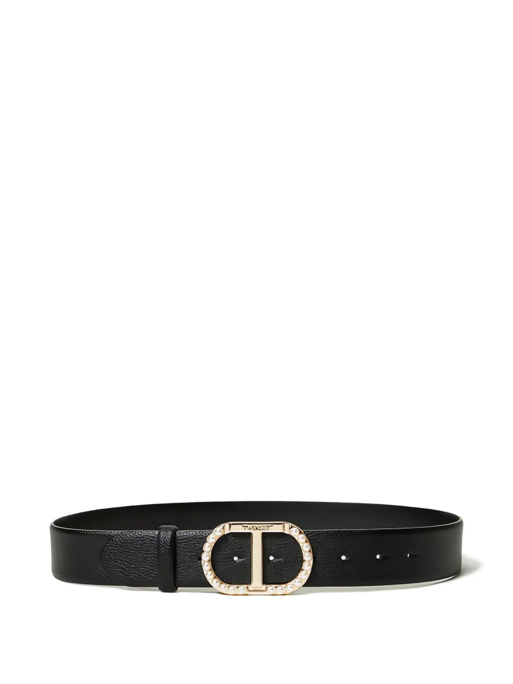 TWINSET textured pearl-embellished belt | Black | Image 1