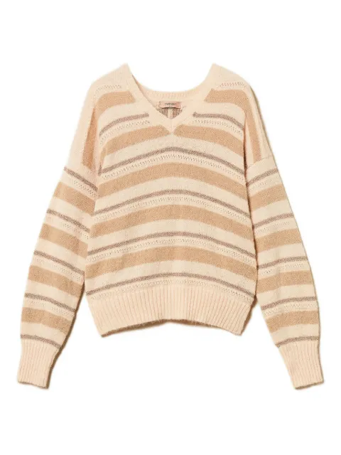 TWINSET striped V-neck sweater