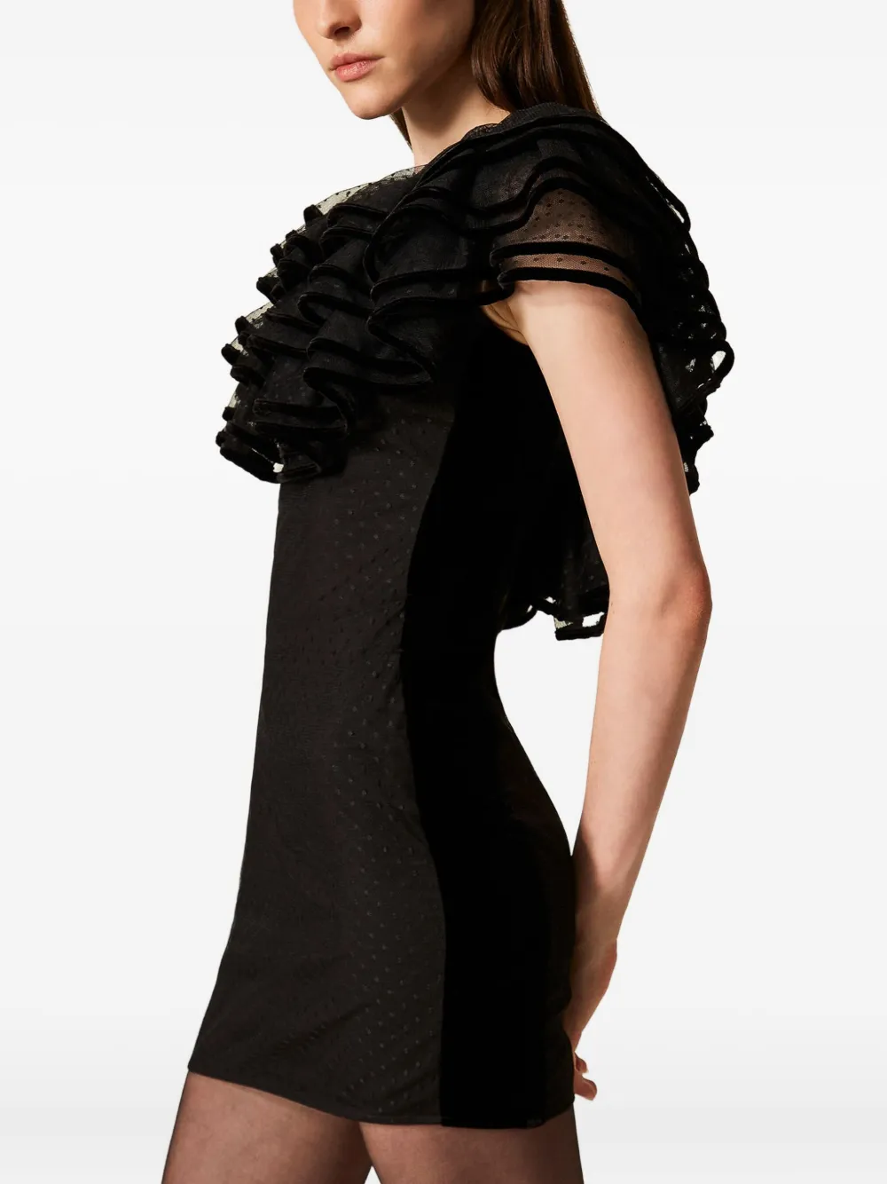 TWINSET Jurk met ruches Zwart