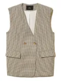 TWINSET houndstooth-pattern double-breasted waistcoat - Neutrals