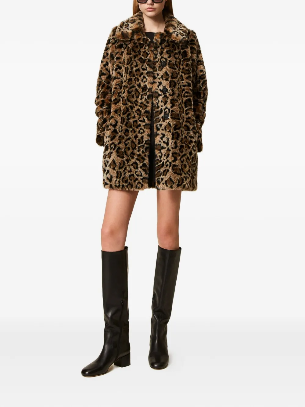 TWINSET Jas van imitatiebont Bruin
