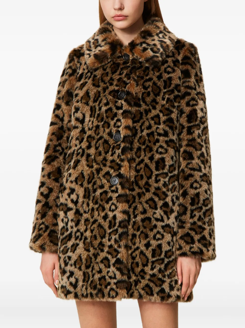 TWINSET Jas van imitatiebont Bruin