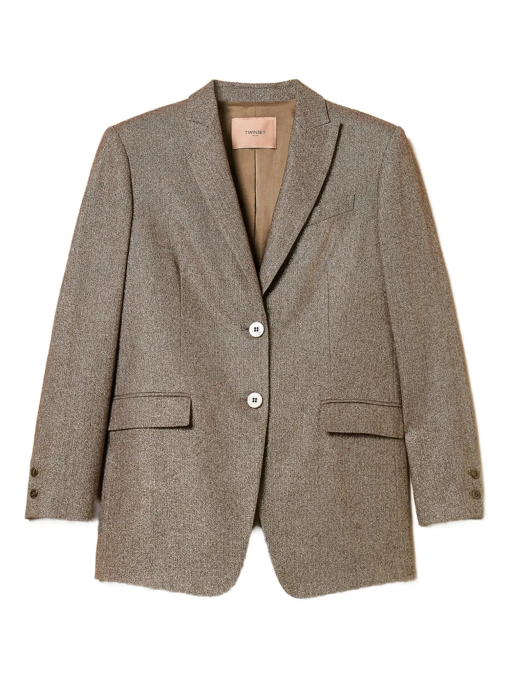 TWINSET lurex tweed blazer | Brown | Image 1
