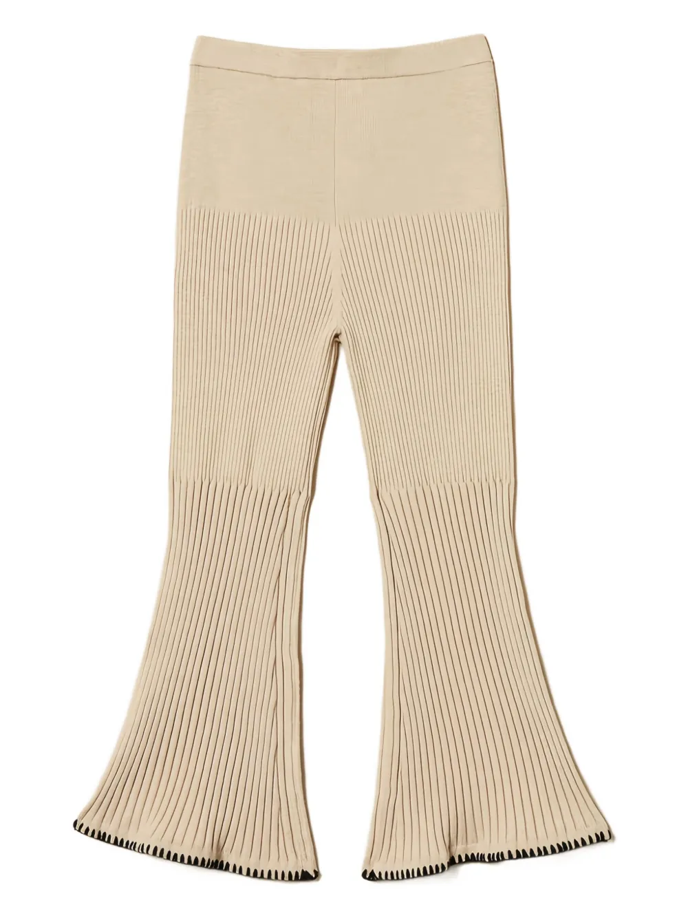 TWINSET Kids ribbed flared trousers | Neutrals | Image 1