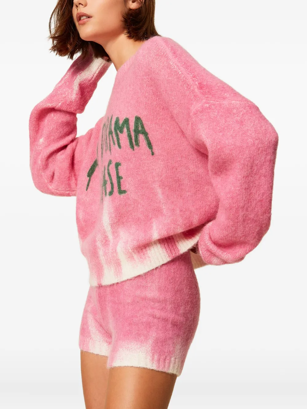 TWINSET Wollen shorts met dip-dye print Roze