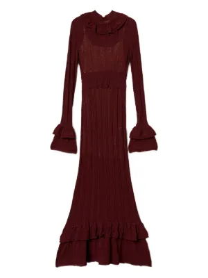 Elisabetta Franchi プリント シャーリング ドレス | ブラウン