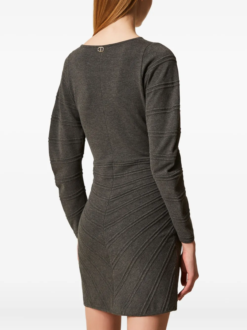 TWINSET Gebreide jurk met stikselpatroon Grijs