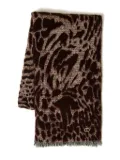 TWINSET animal-print woven scarf - Brown