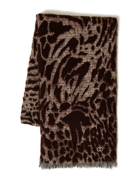 TWINSET animal-print woven scarf