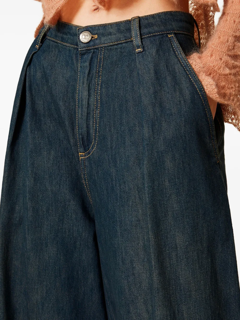 TWINSET pleat-detail jeans Blauw