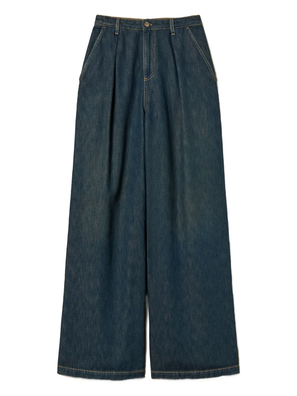 TWINSET pleat-detail jeans Blauw