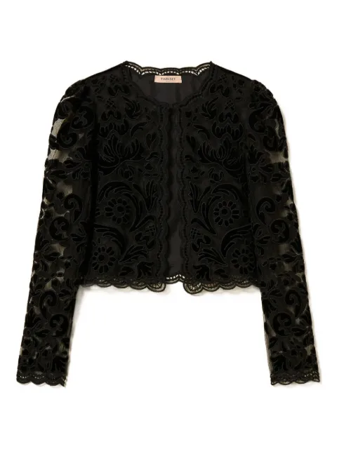 TWINSET cárdigan con encaje floral y botones