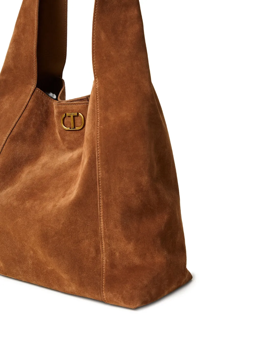 TWINSET Suède shopper Bruin