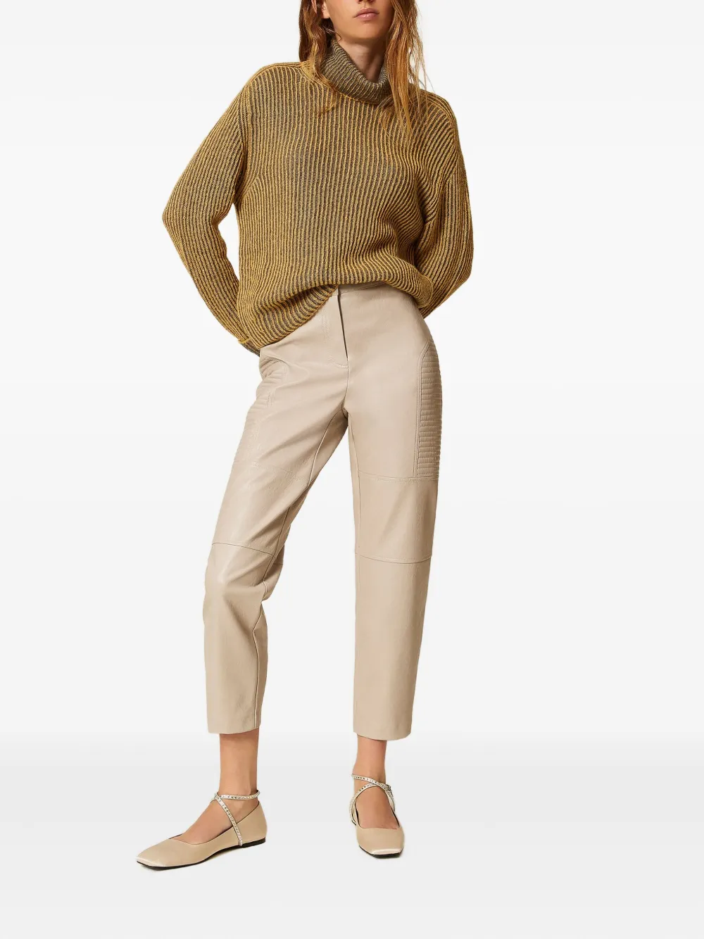 TWINSET Broek met gewatteerd vlak Beige