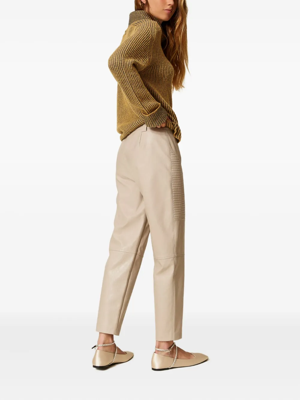 TWINSET Broek met gewatteerd vlak Beige