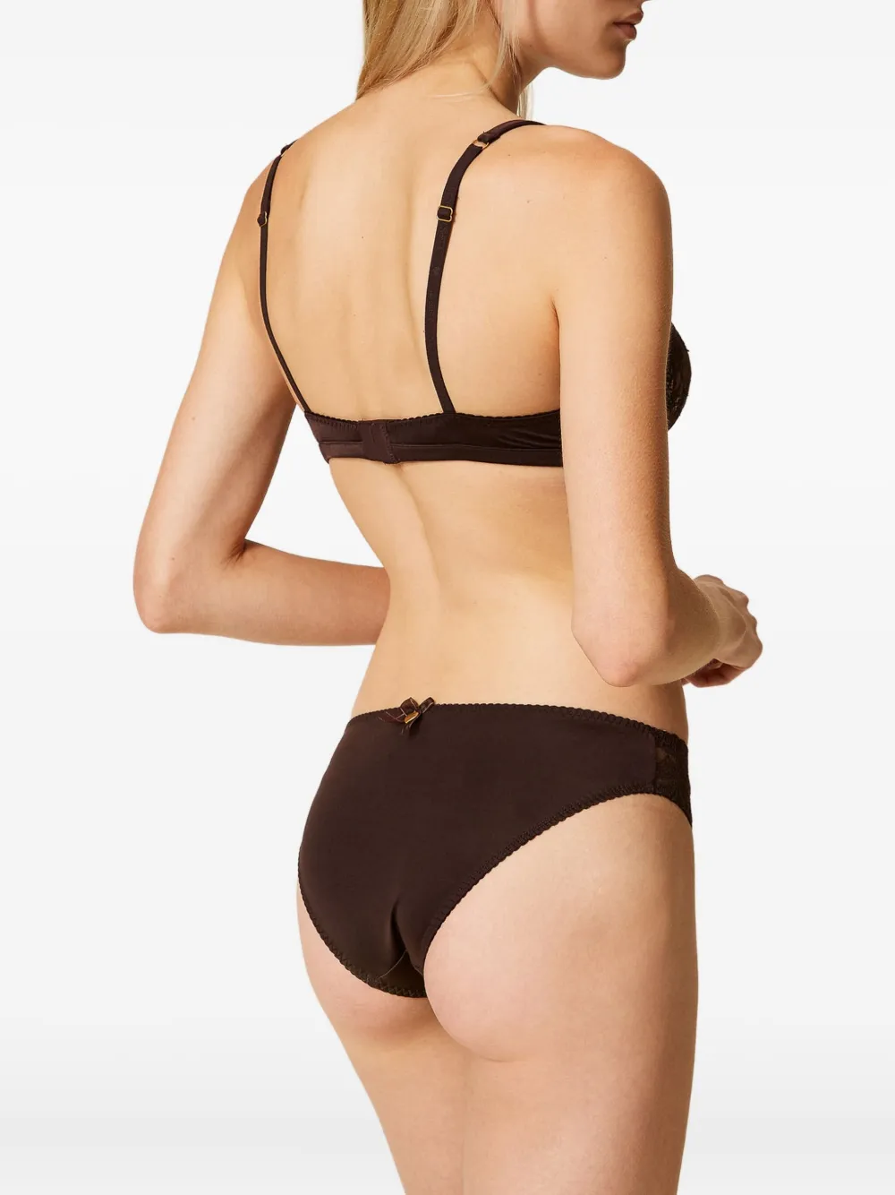 Twinset Lace Triangle Bra In Black