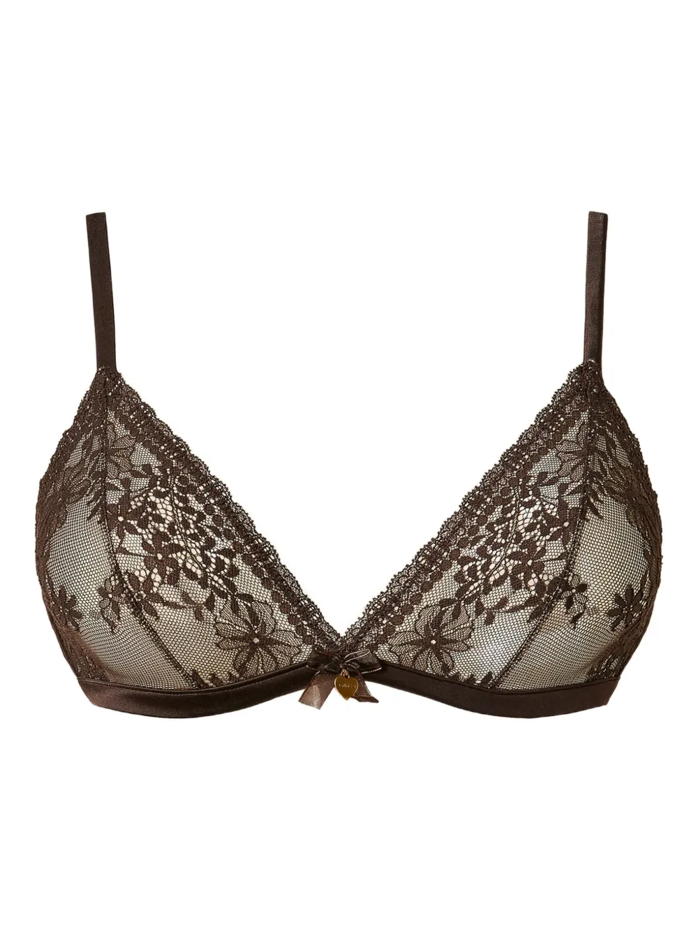 Twinset Lace Triangle Bra In Black