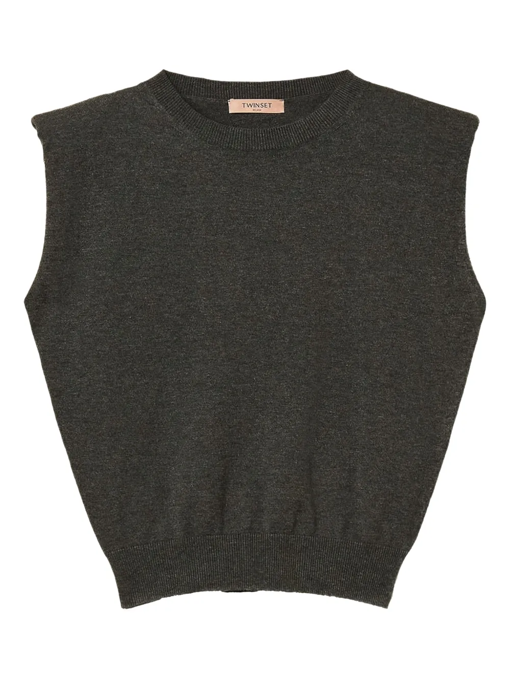 Twinset Padded-shoulder Vest In Gray