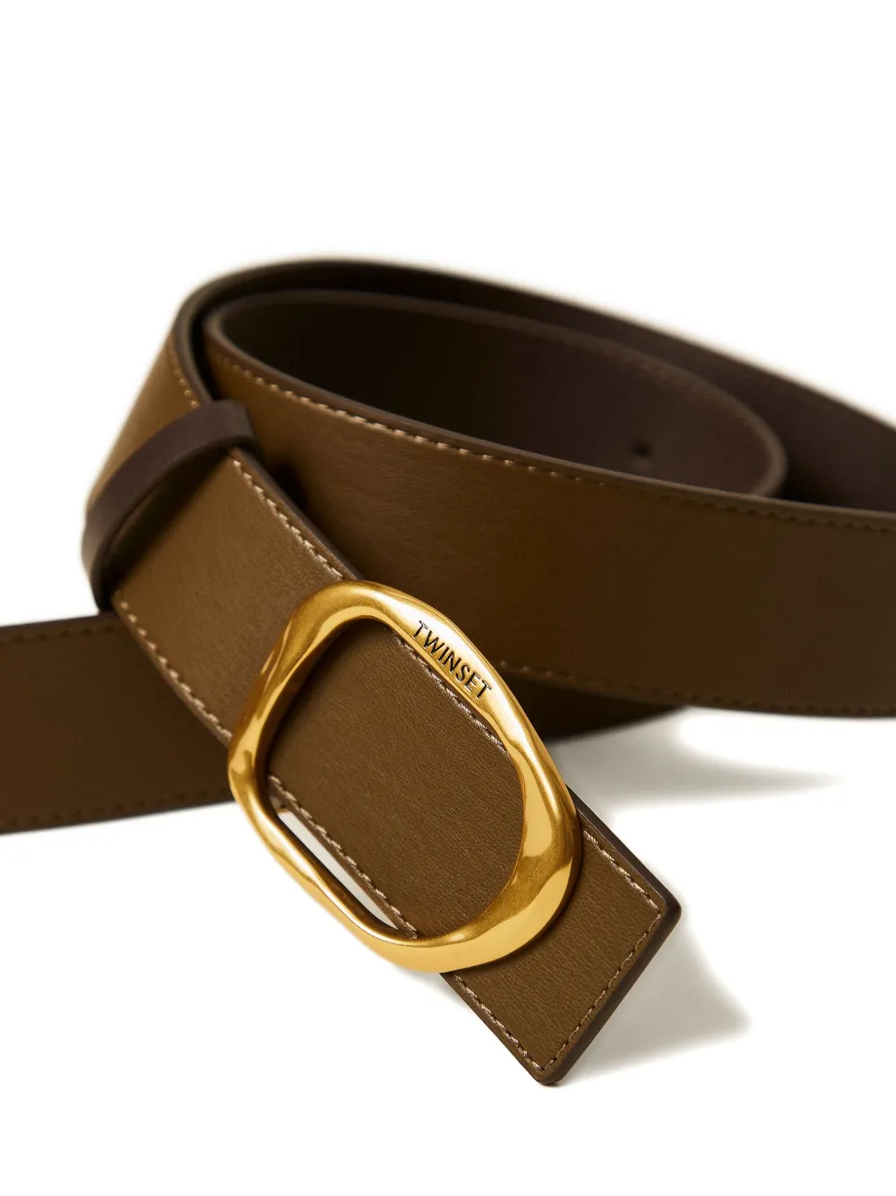 TWINSET Leren riem Bruin