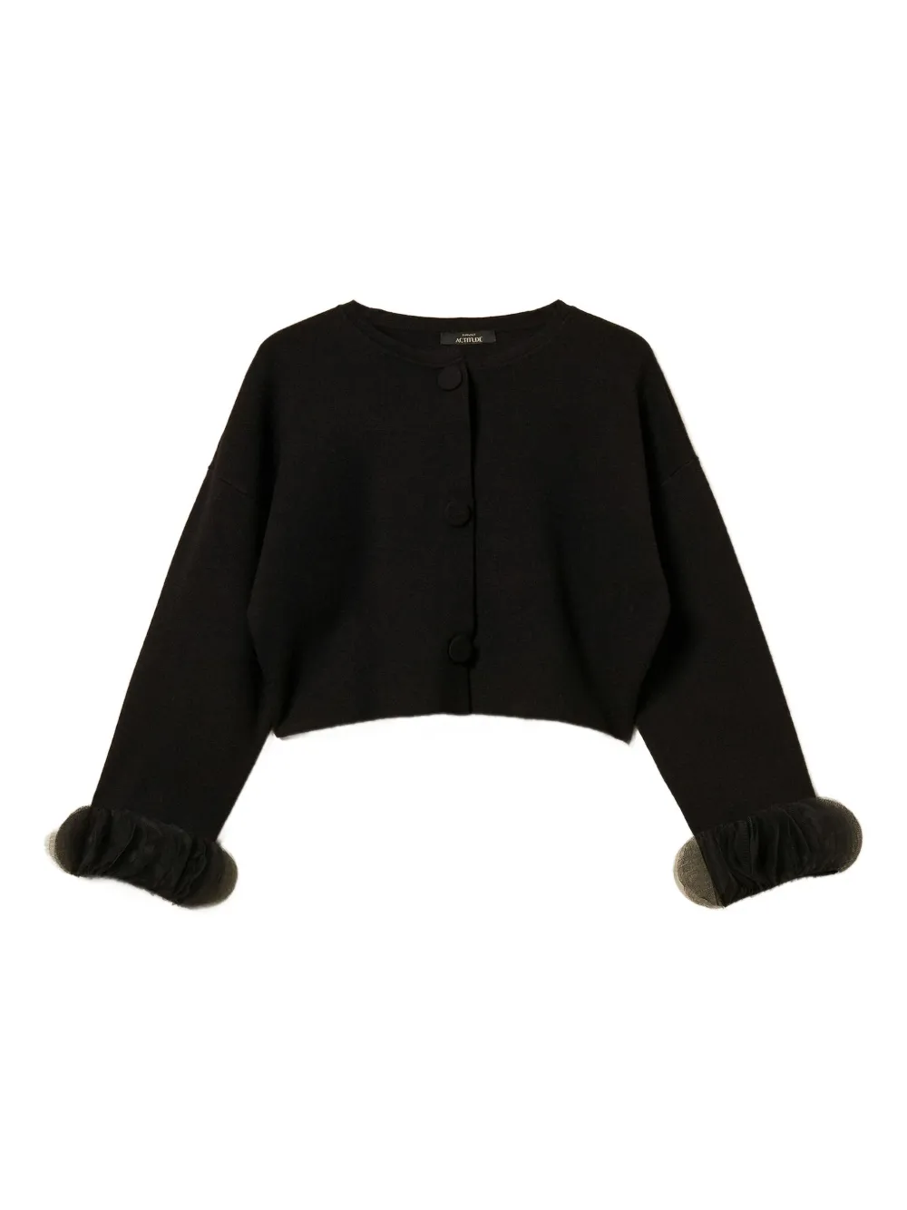 TWINSET Gebreid jack met organza cuffs Zwart