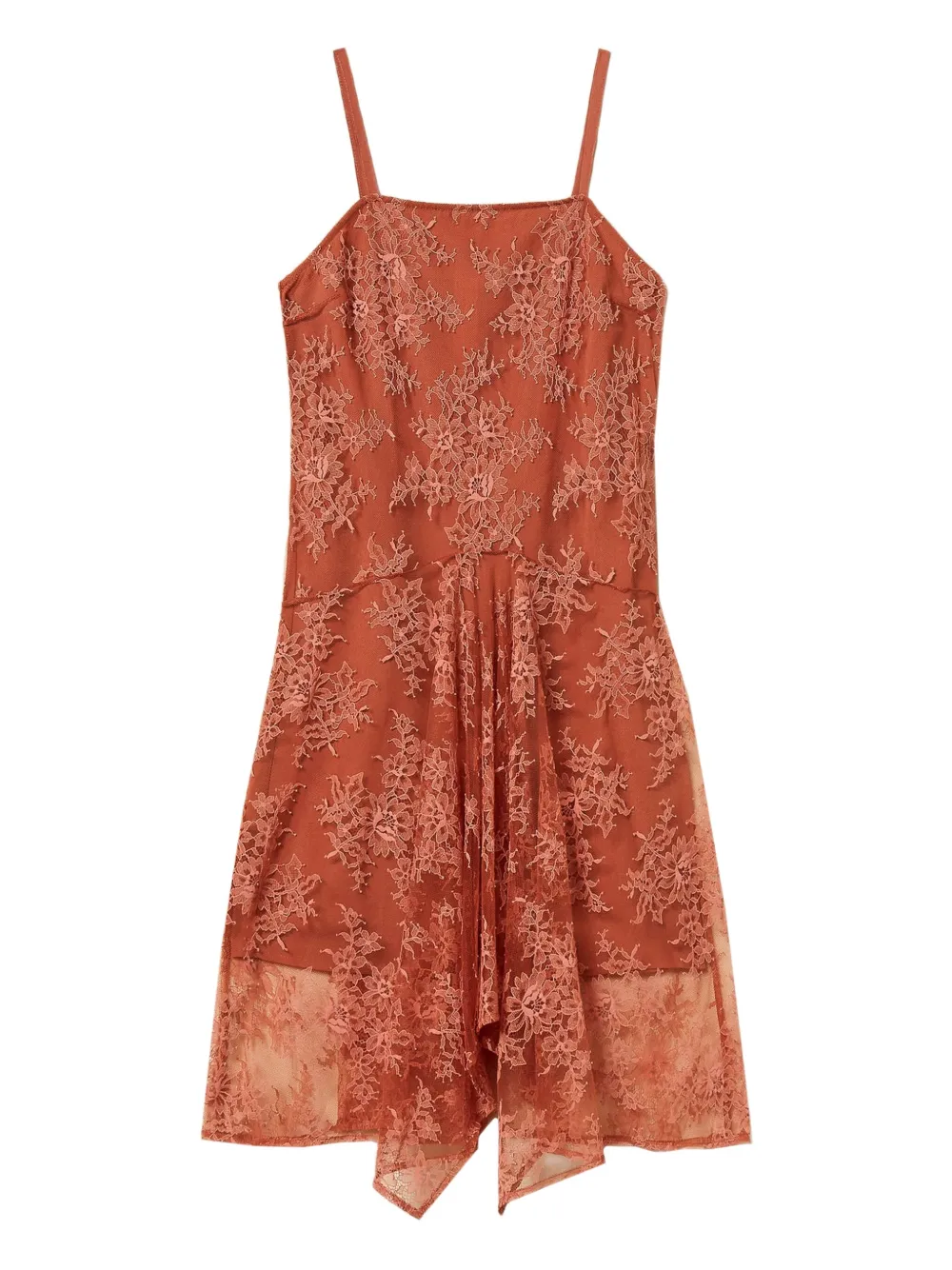 Twinset Robe Midi En Dentelle In Orange