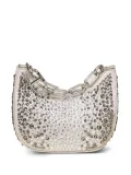 TWINSET Croissant crystal-embellished shoulder bag - Grey