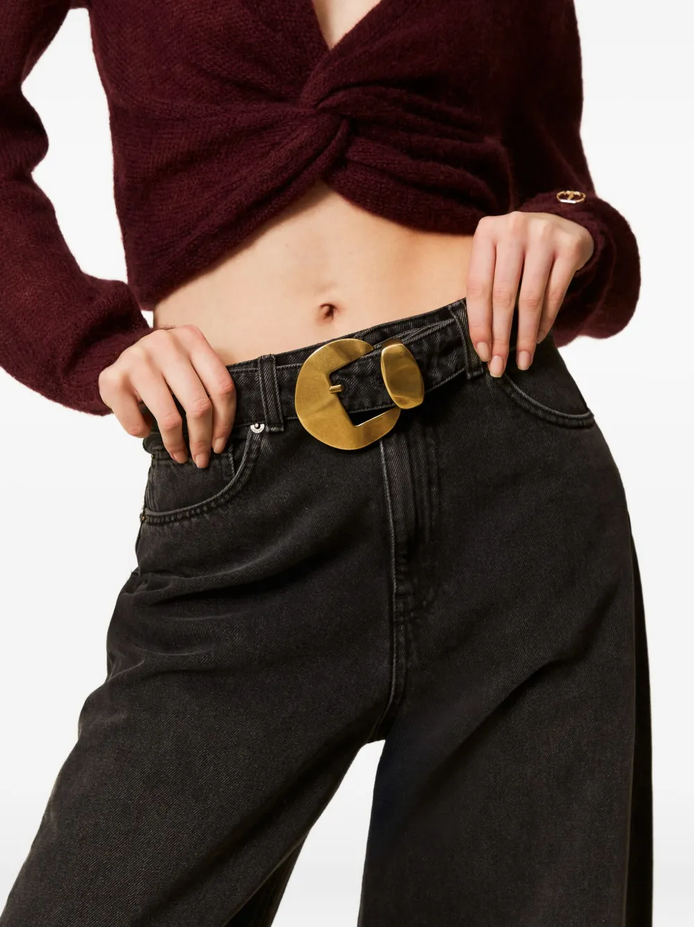 TWINSET Jeans met gespsluiting Zwart