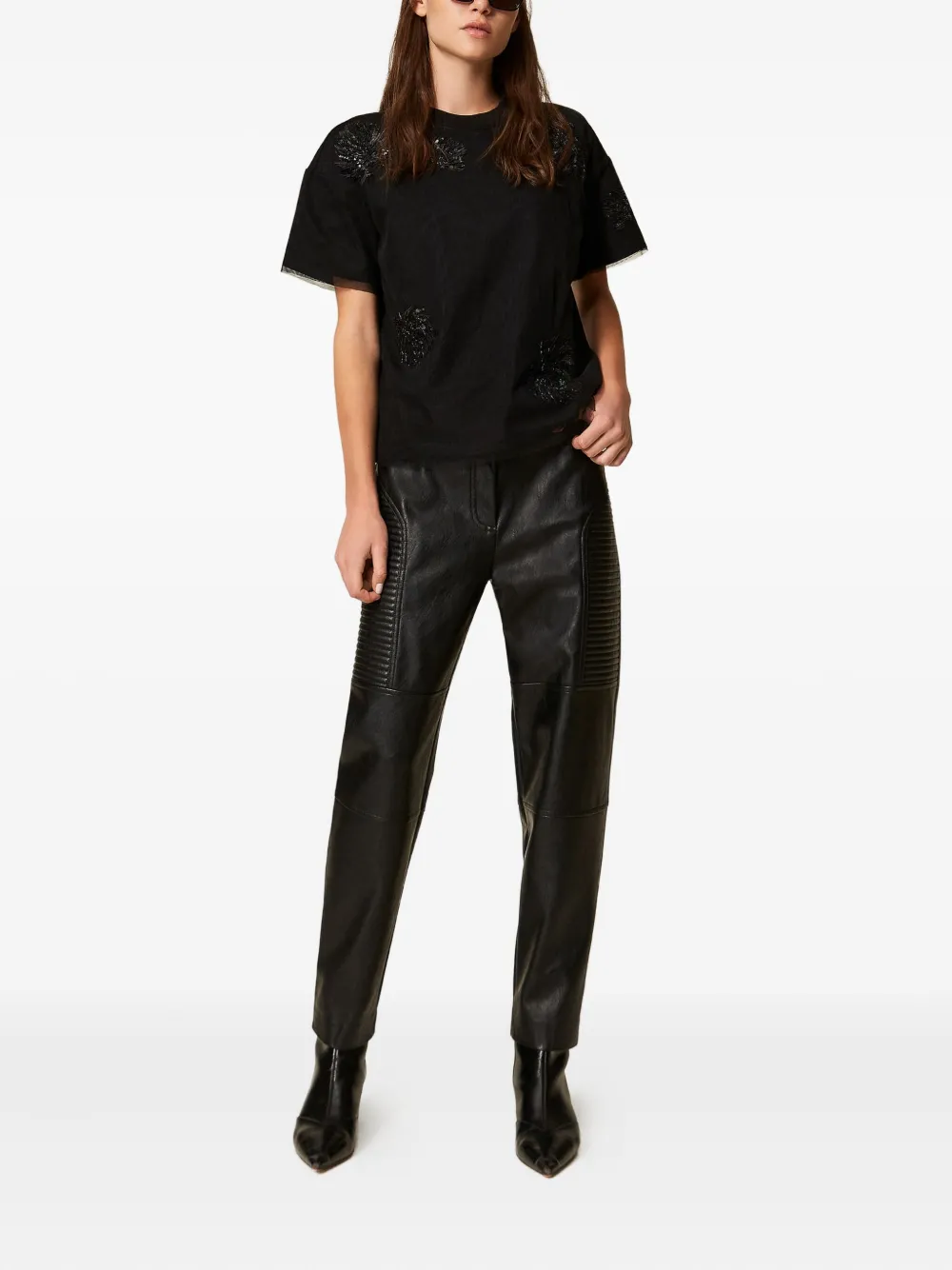 TWINSET Gewatteerde broek - Zwart
