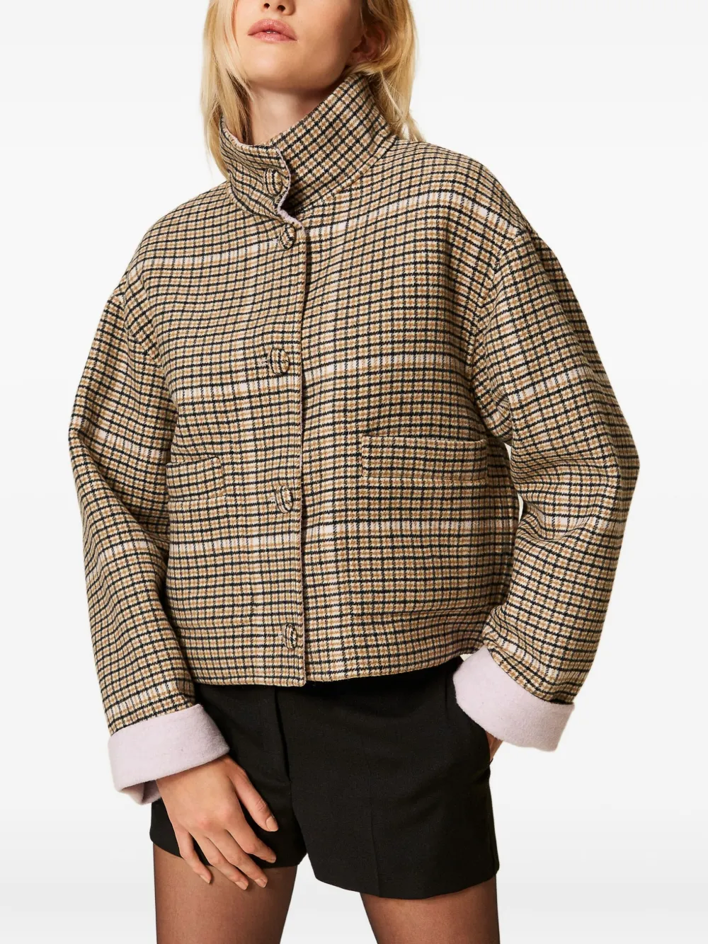 TWINSET Omkeerbaar geruit jack Bruin