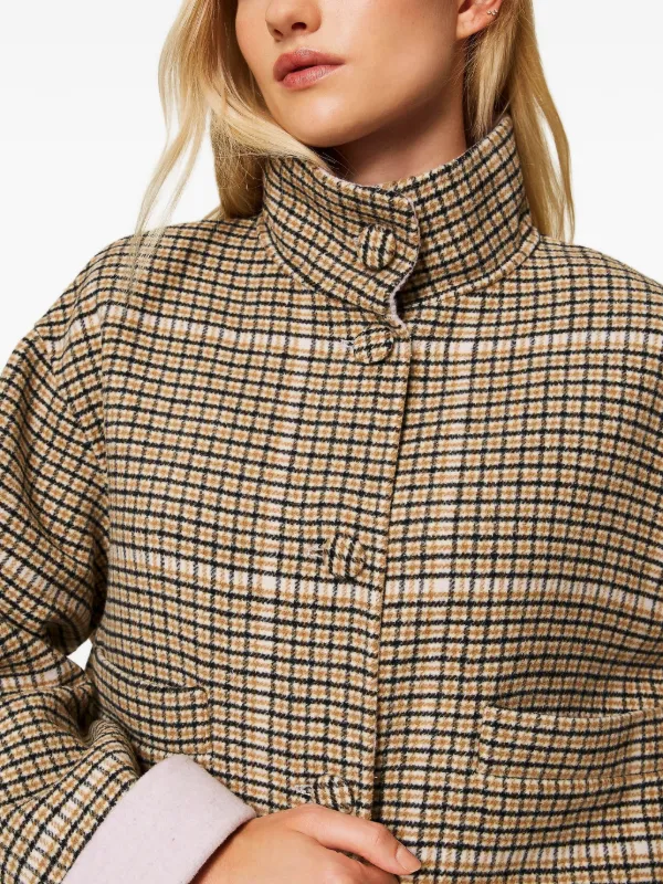 TWINSET Reversible Checked Jacket | Brown | FARFETCH