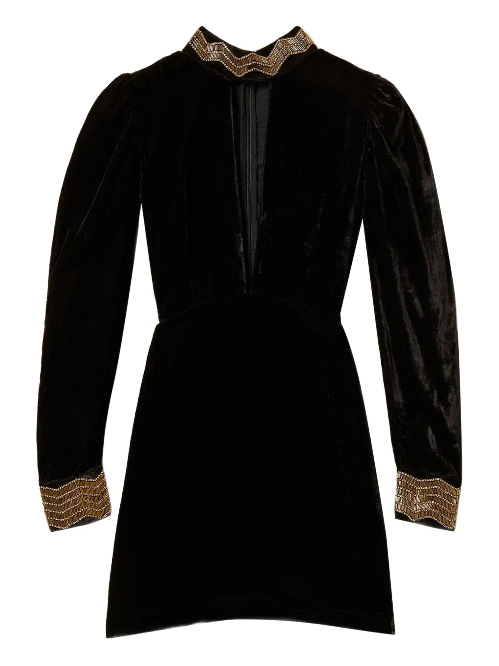 Twinset Embroidered Mini Dress In Black