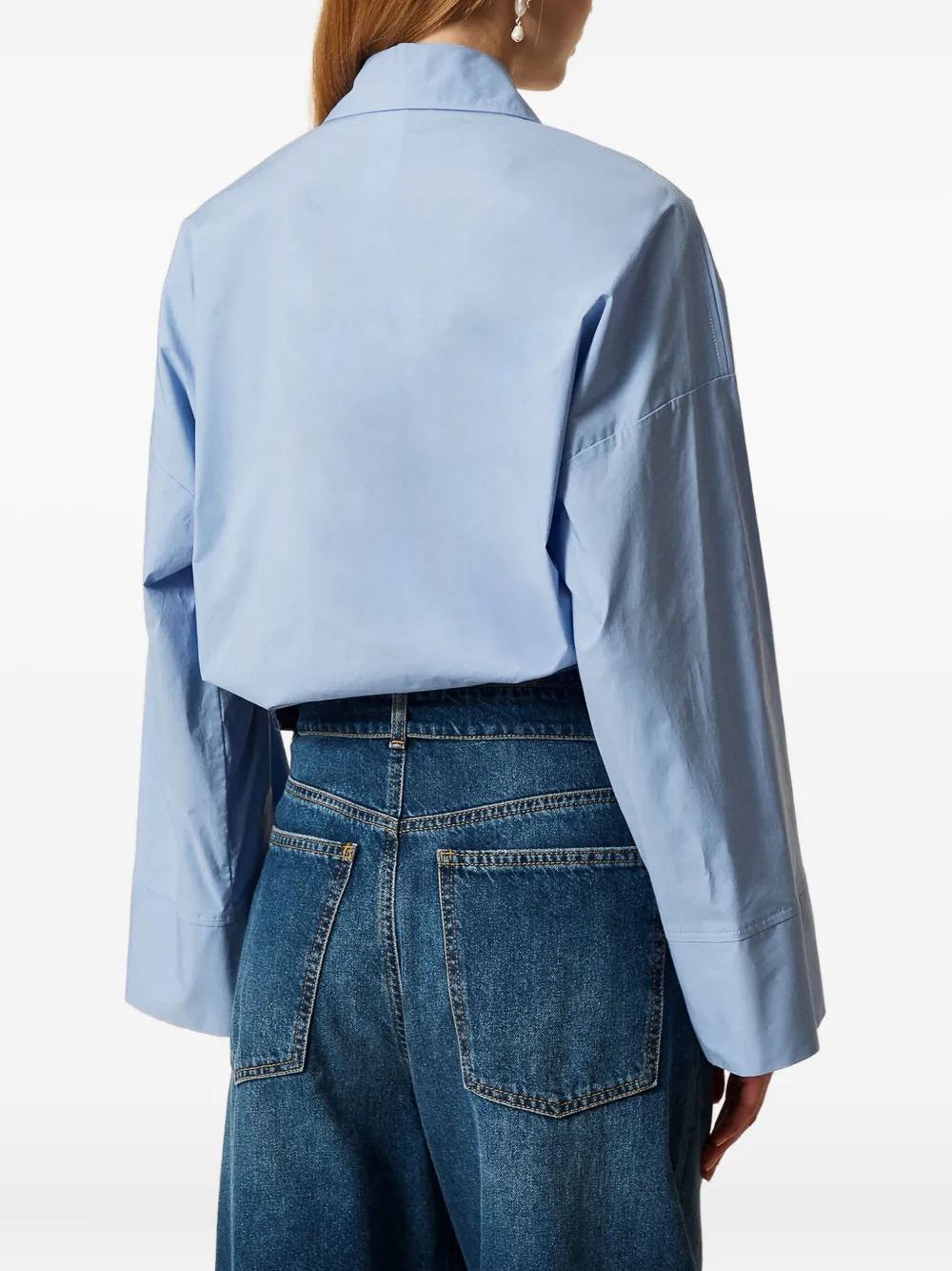 TWINSET Button-down blouse met wijde mouwen Blauw