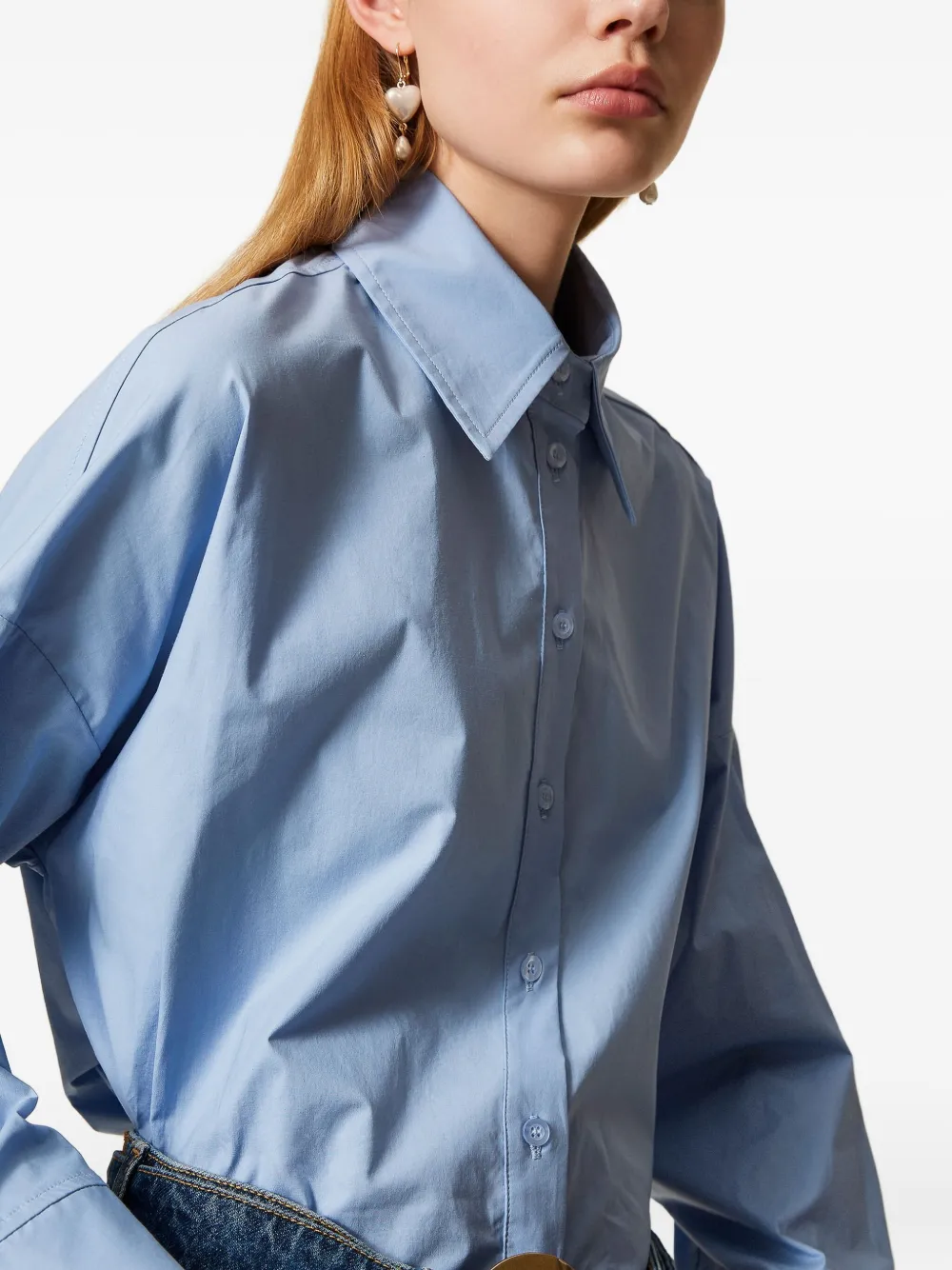 TWINSET Button-down blouse met wijde mouwen Blauw