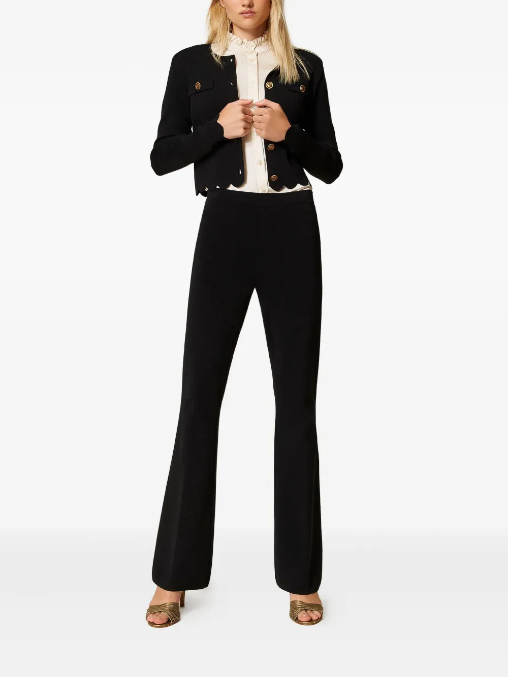 TWINSET Flared broek - Zwart