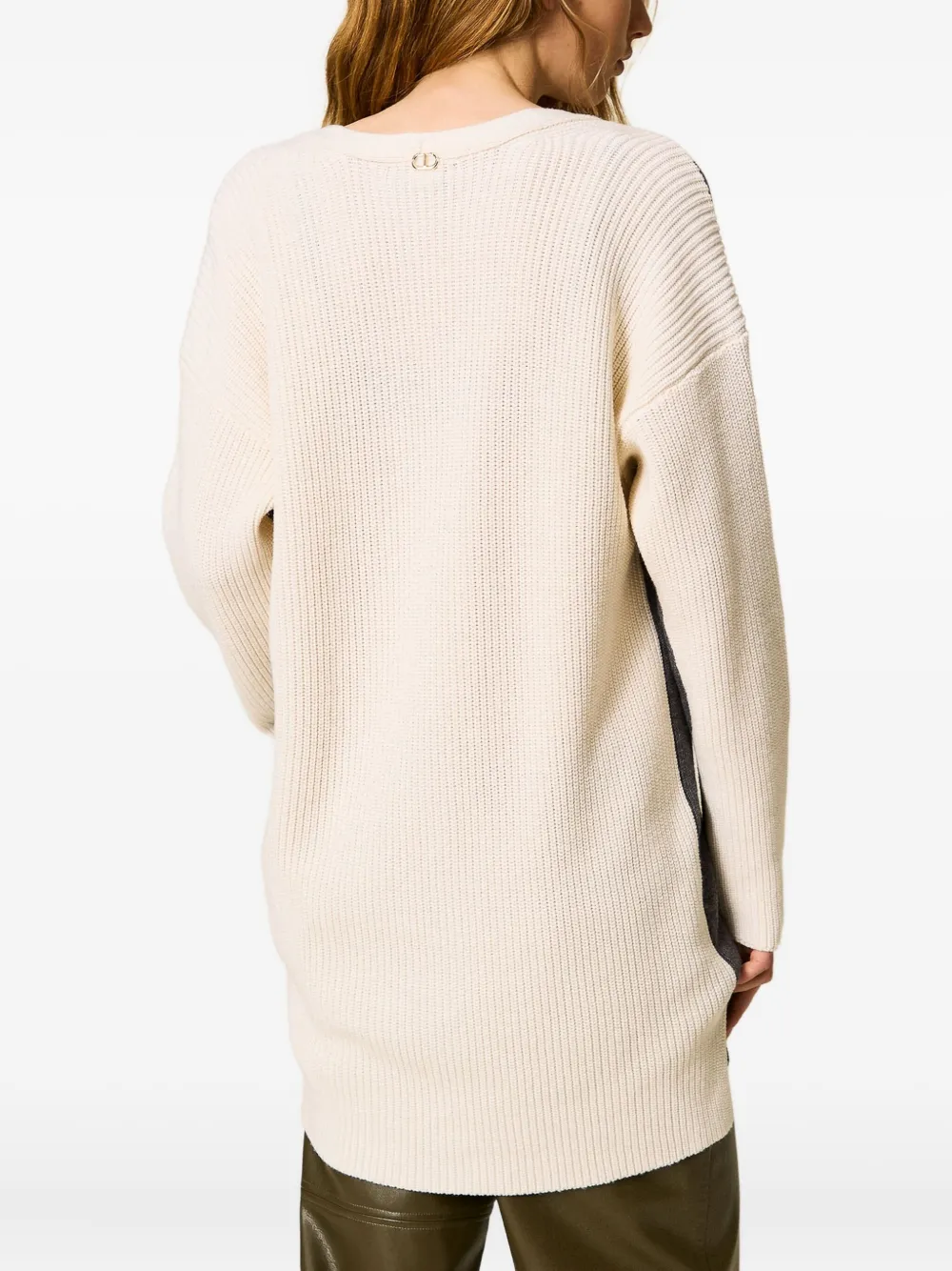 Twinset Colour-block Cardigan In Gray