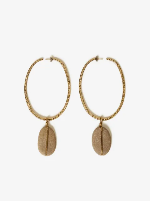 TWINSET gold-tone stone-embellished hoop earrings