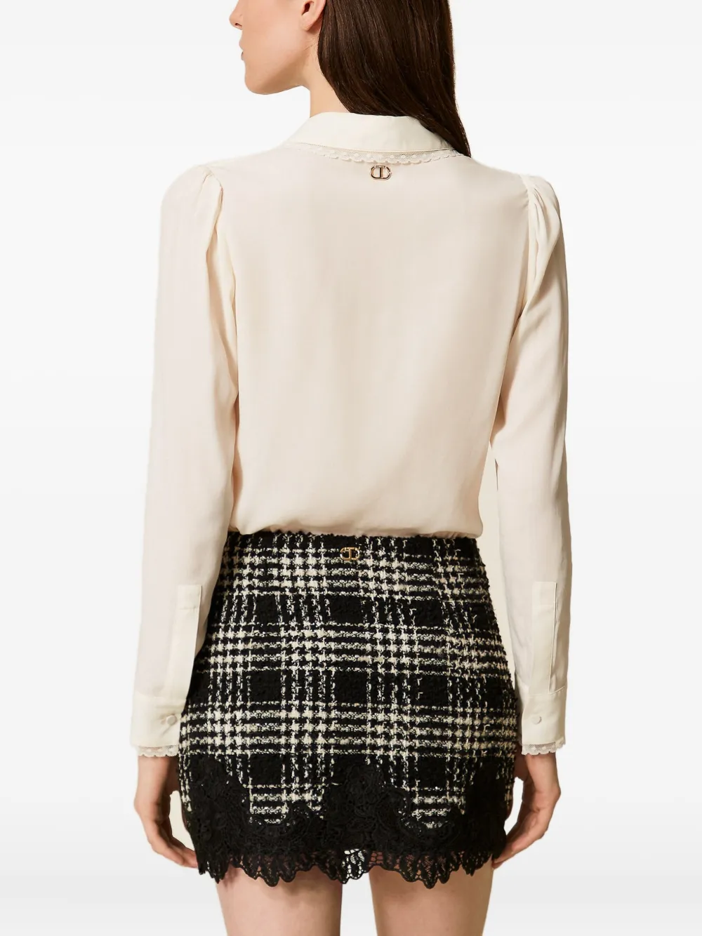 Twinset Crepe De Chine Shirt In Neutral