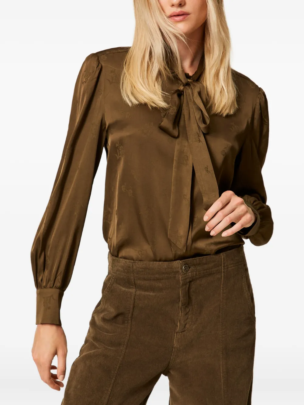 TWINSET Blouse met bloemen-jacquard - Groen