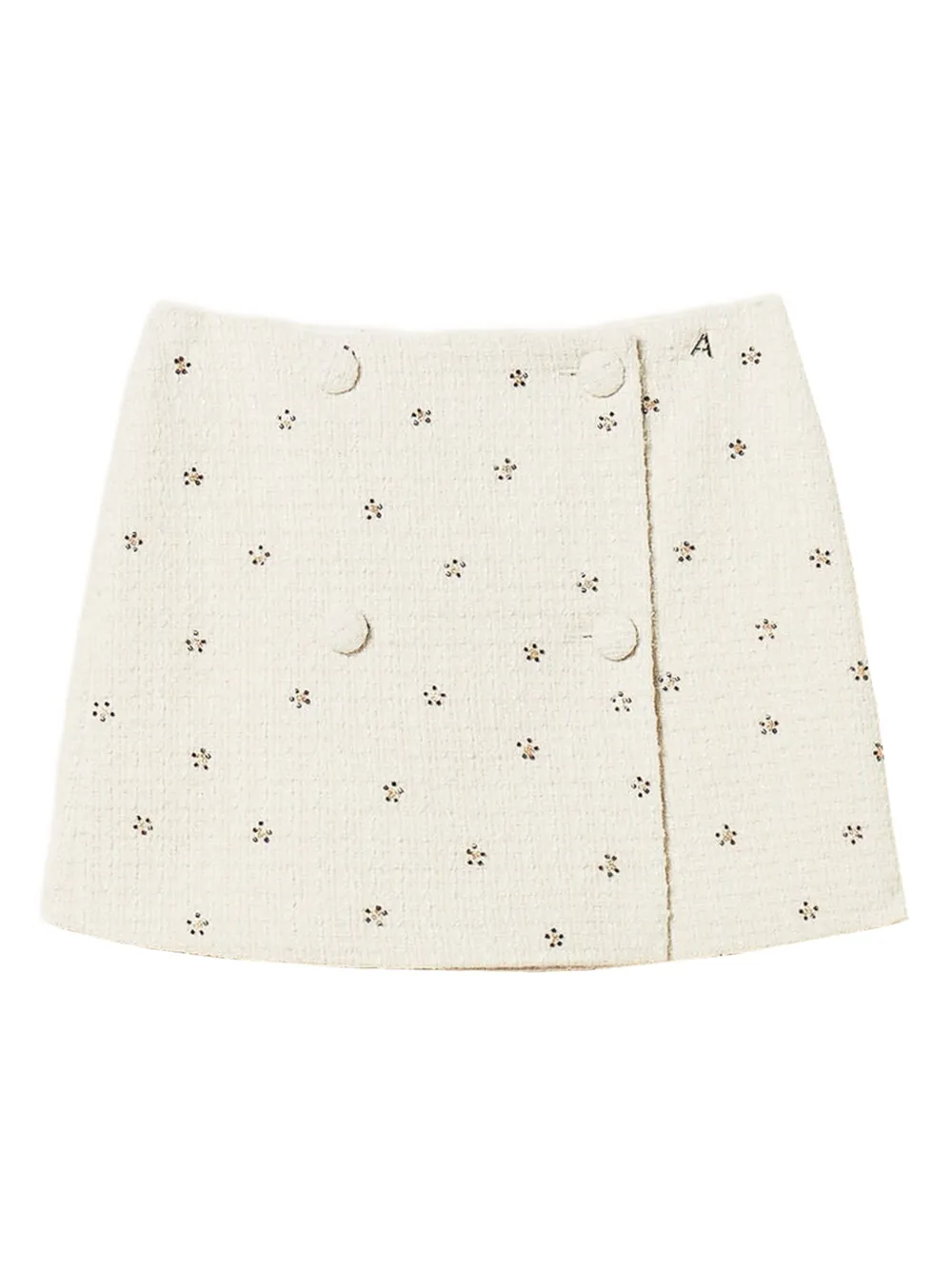 TWINSET Verfraaide bouclé mini-rok Wit
