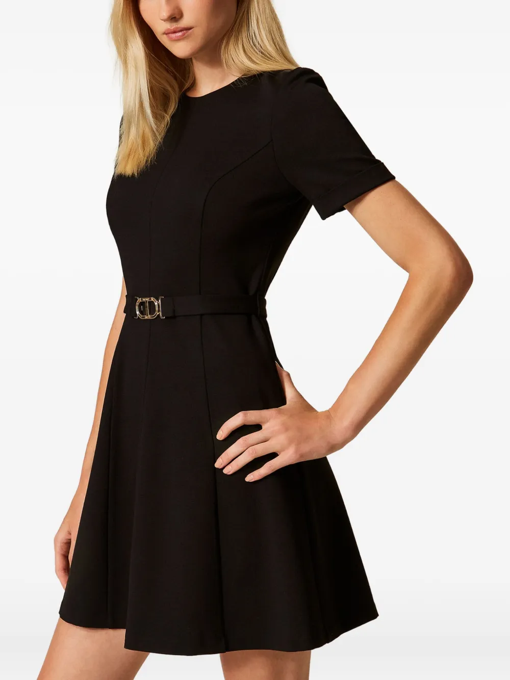 TWINSET Ovalen jurk met T-gesp Zwart