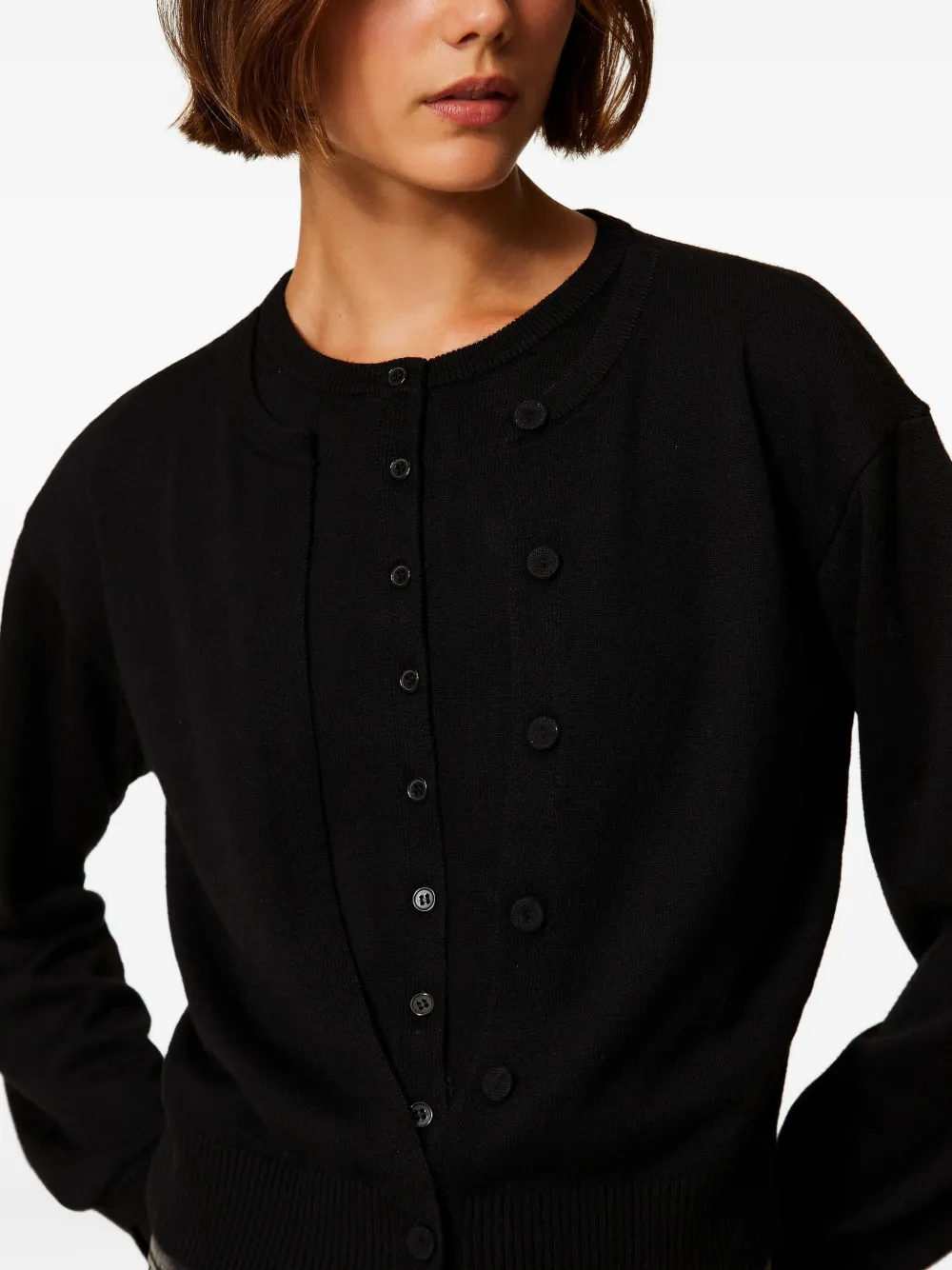 TWINSET Vest met dubbel kledingstuk-effect Zwart